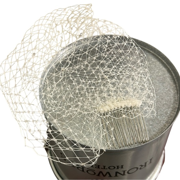 David’s Bridal Headpieces Ivory (2) Organza Feathers Pearls and Rhinestones - Picture 4 of 13